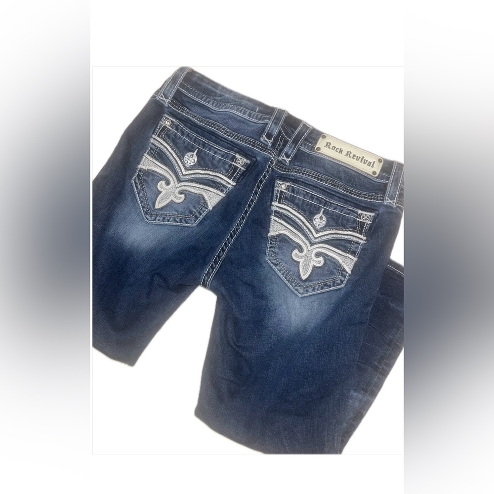Rock Revival Sukara Easy Crop Dark Wash Jeans - Picture 6 of 8